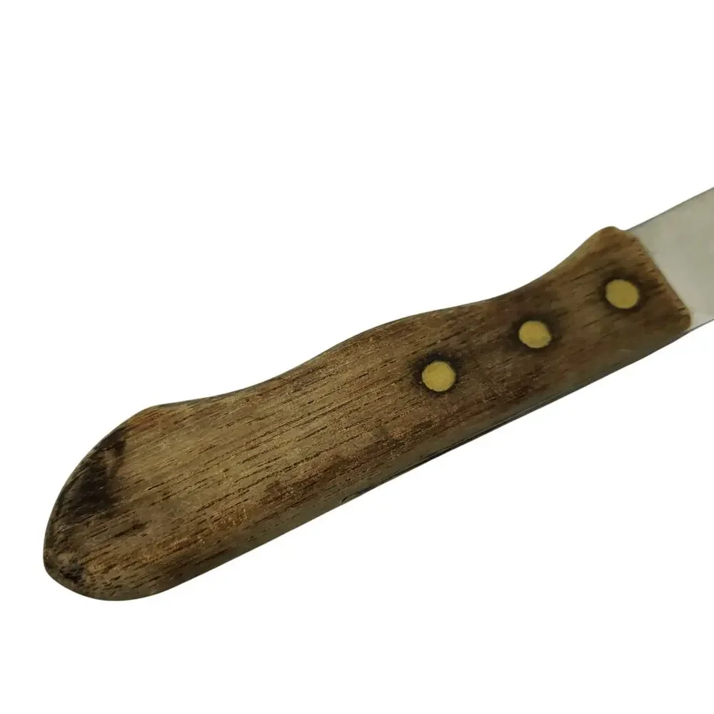 Set of 5 Walco Stainless Serrated Steak Knives Meat Dinner BBQ Wood Handles